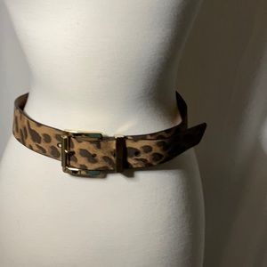 Michael Michael Korda Leopard Print Leather Belt